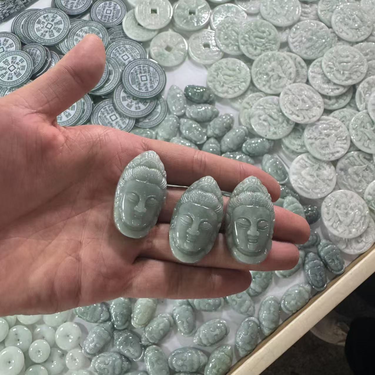 天然A货翡翠佛头吊坠-c859-多样性发一