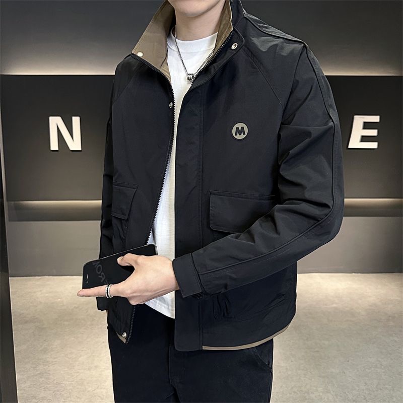 017-9806 夹克男韩版潮牌立领2025春秋季新款时尚潮流短款外套