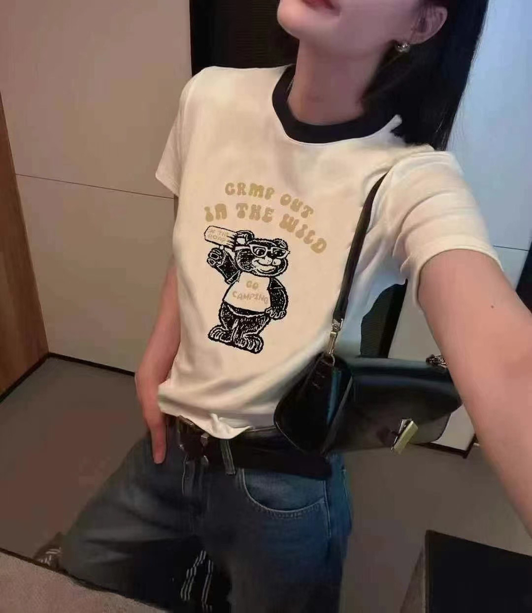 夏季新款小熊印花短袖上衣（3993）