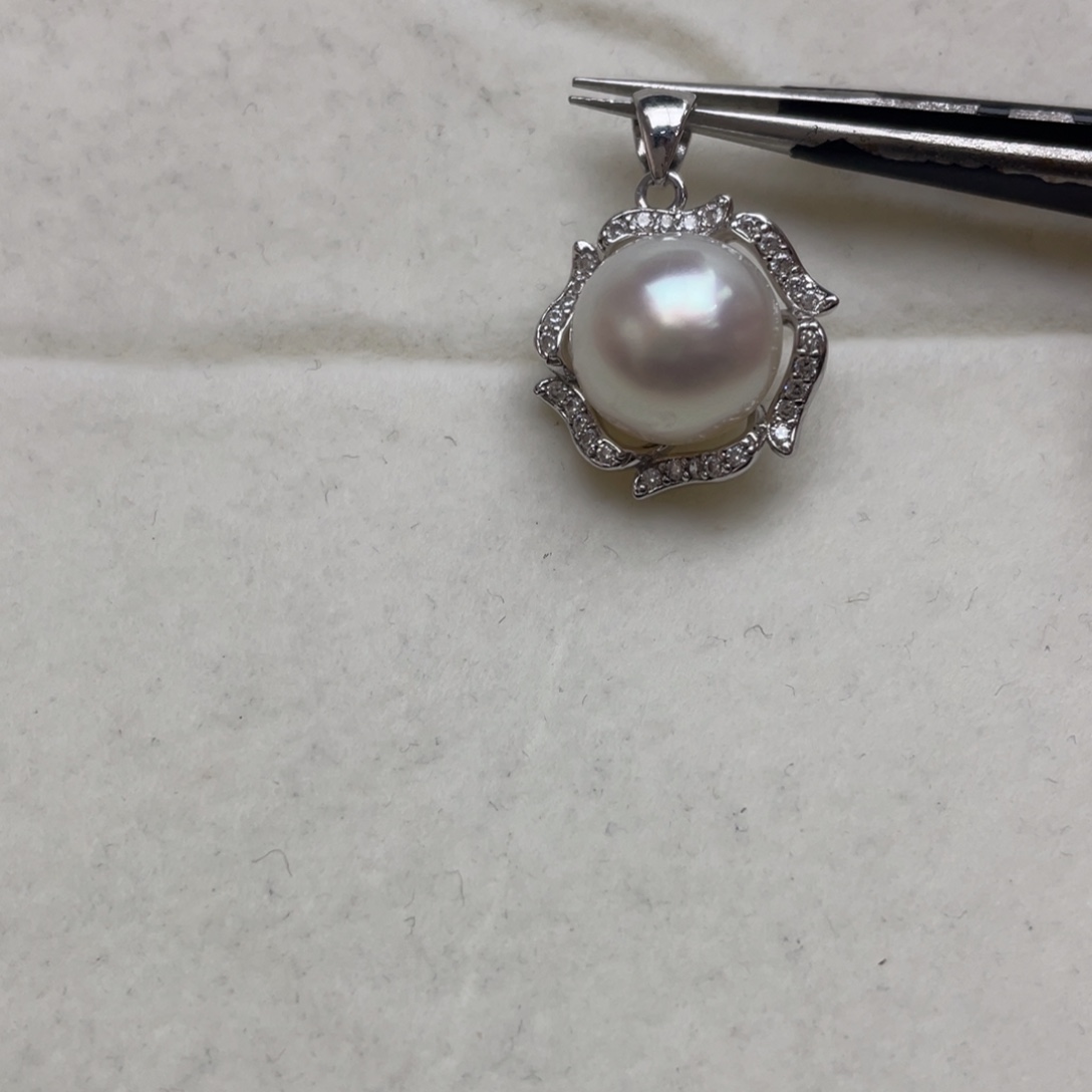 海水珍珠吊坠(不含链)银S925镶嵌