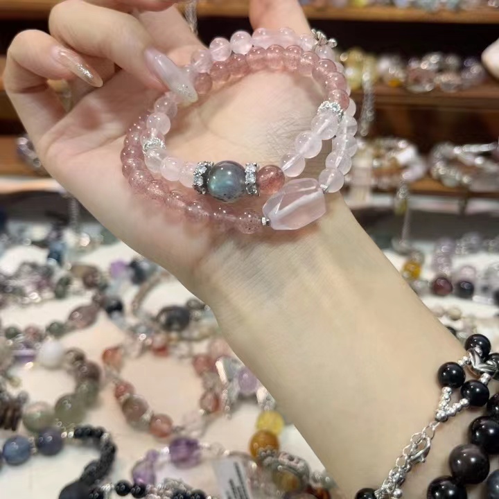 原创天然晶长相思设计款双圈女送闺蜜女友