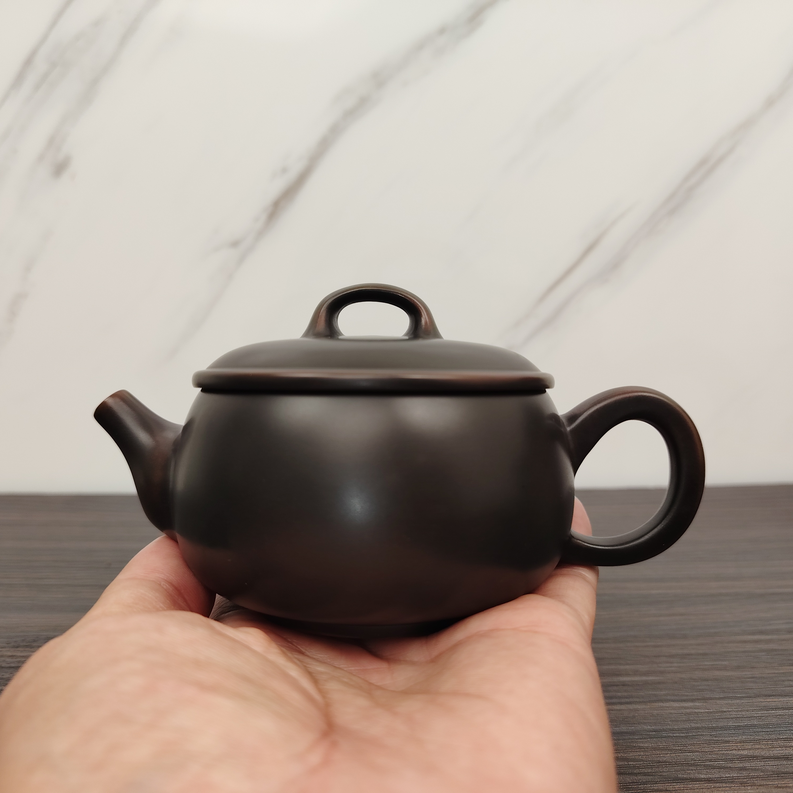 广西钦州坭兴陶元宝汉瓦茶壶容量200cc原矿泥料泡茶壶茶杯茶具