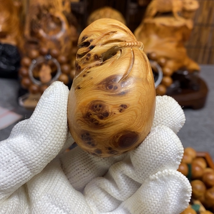 柏木太行崖柏瘤疤钱袋子手把件