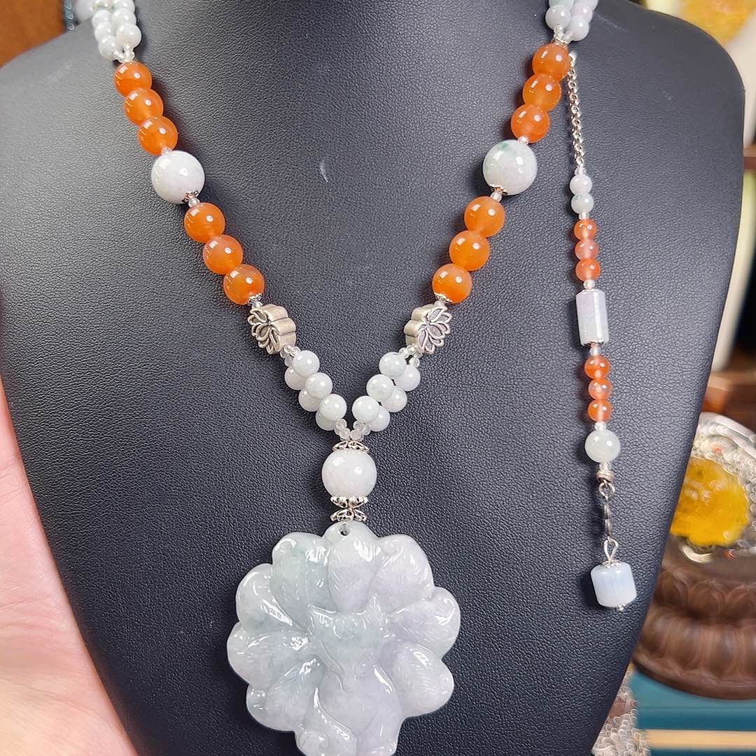 翡翠未镶嵌项链项链