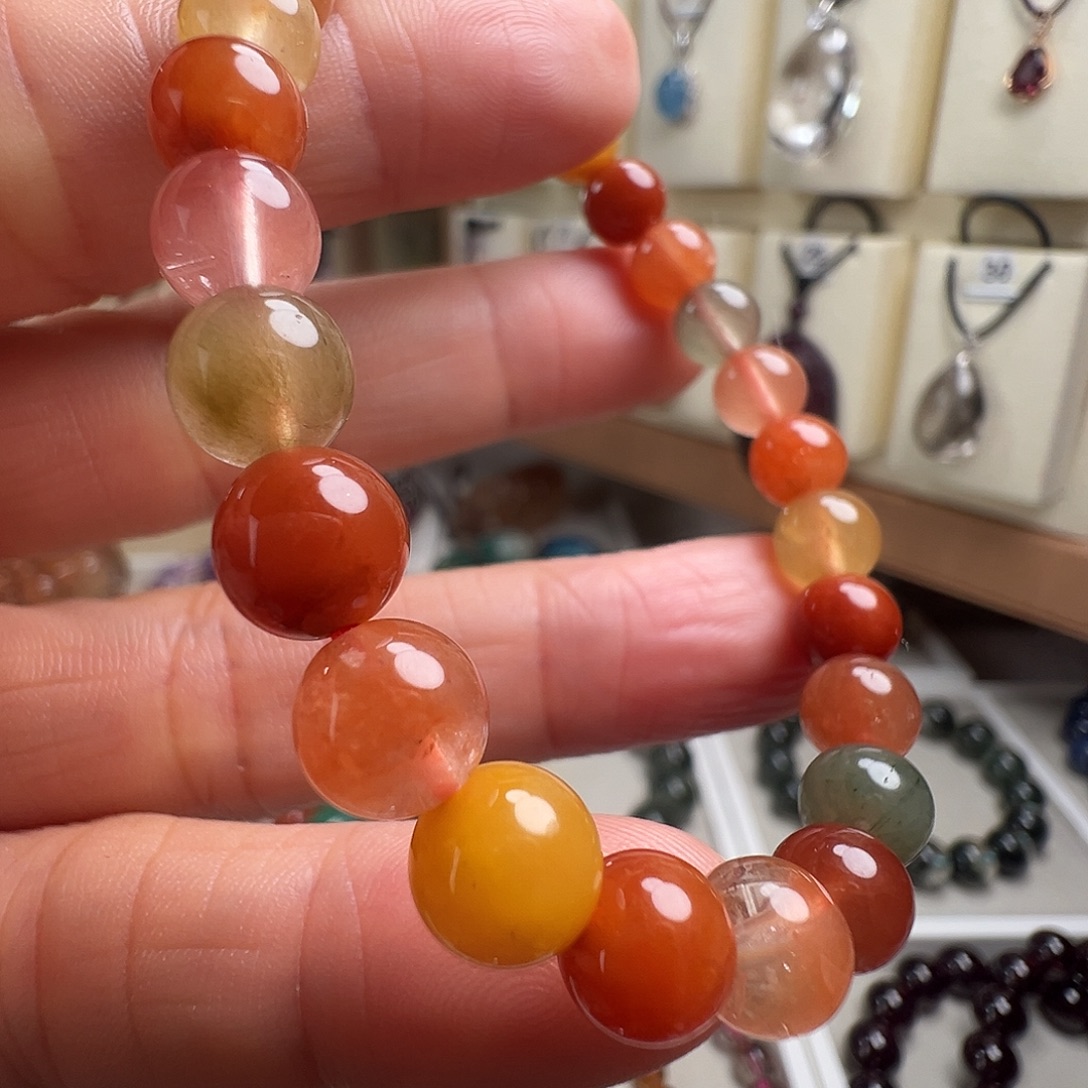 发晶未镶嵌手链天然彩发晶