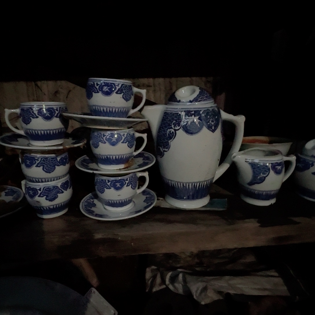 摆件景德镇高温陶瓷15头青花套组