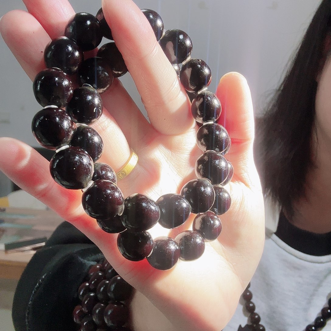 做***的草珠菩提吊坠无患子陈年黑色单圈手串两串
