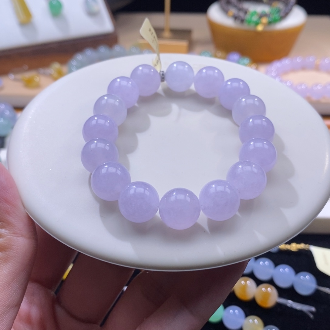 未镶嵌手串翡翠冰红粉紫手串卡11+