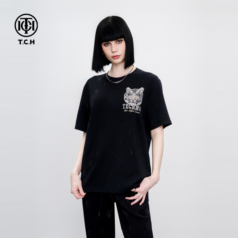 TCH服饰店播-潮牌时尚OGO满印闲百搭短袖T恤男女同款T75B106122A
