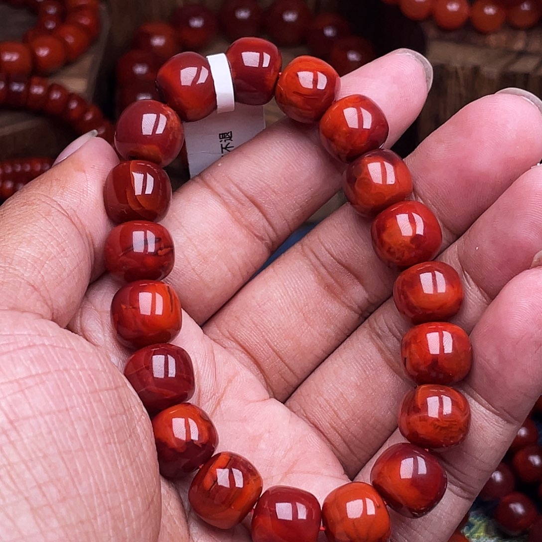 小***子南红玛瑙未镶嵌手链南红瓦西卡12