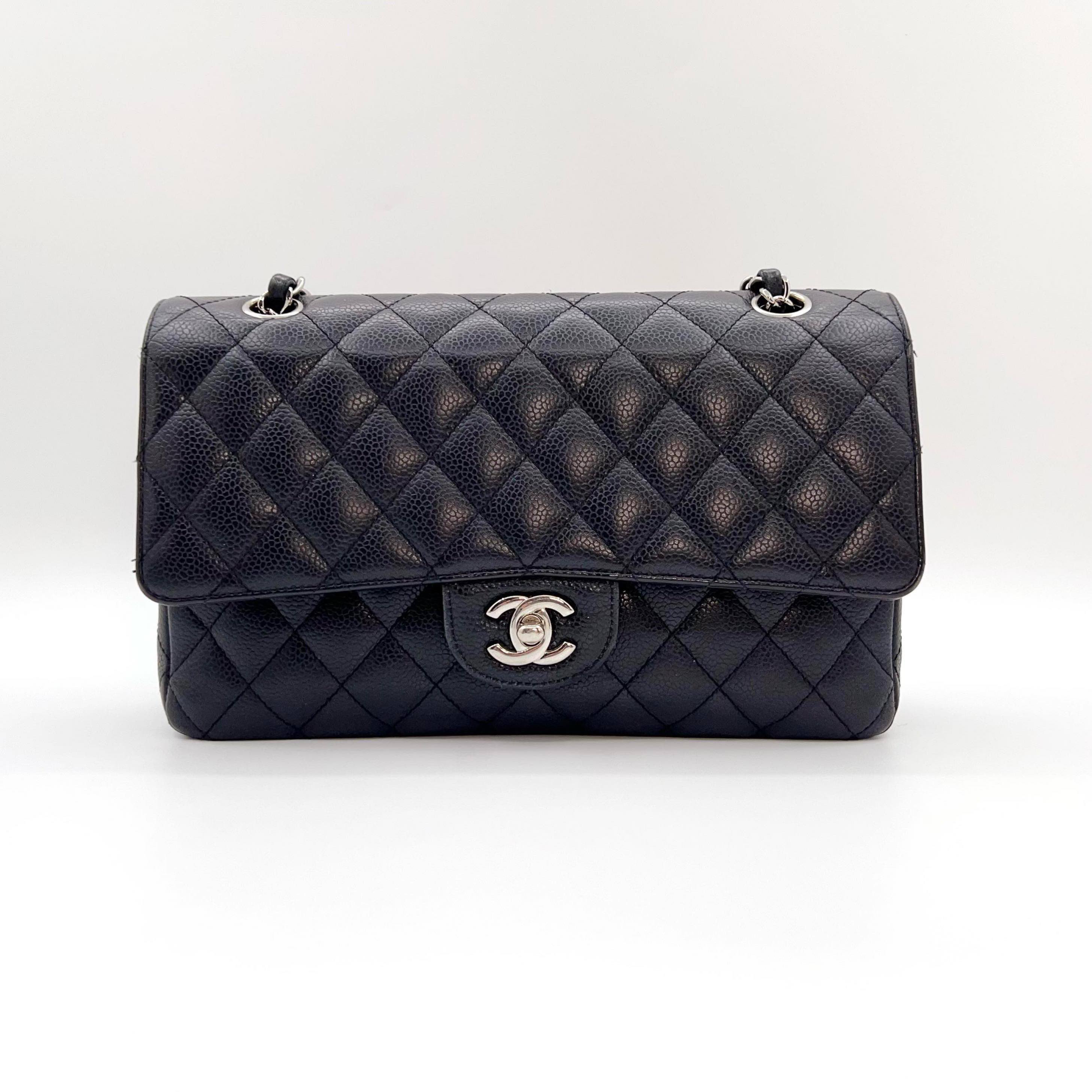 95新 Chanel/香奈儿 cf中号黑银荔枝纹 1896 98新