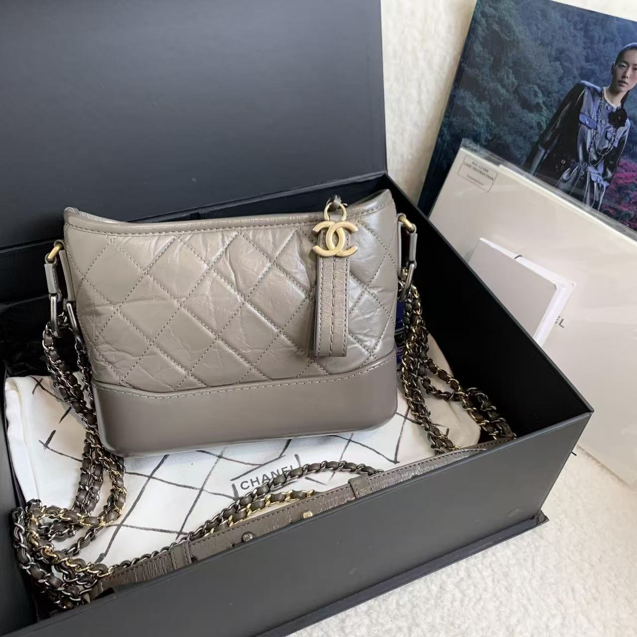 99新 Chanel/香奈儿 壹臻/大象灰流浪小号26开/85351323/12期免息