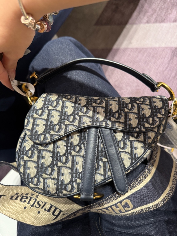 95新 DIOR/迪奥 大吉中古sz/Dior迪奥mini马鞍带宽肩带