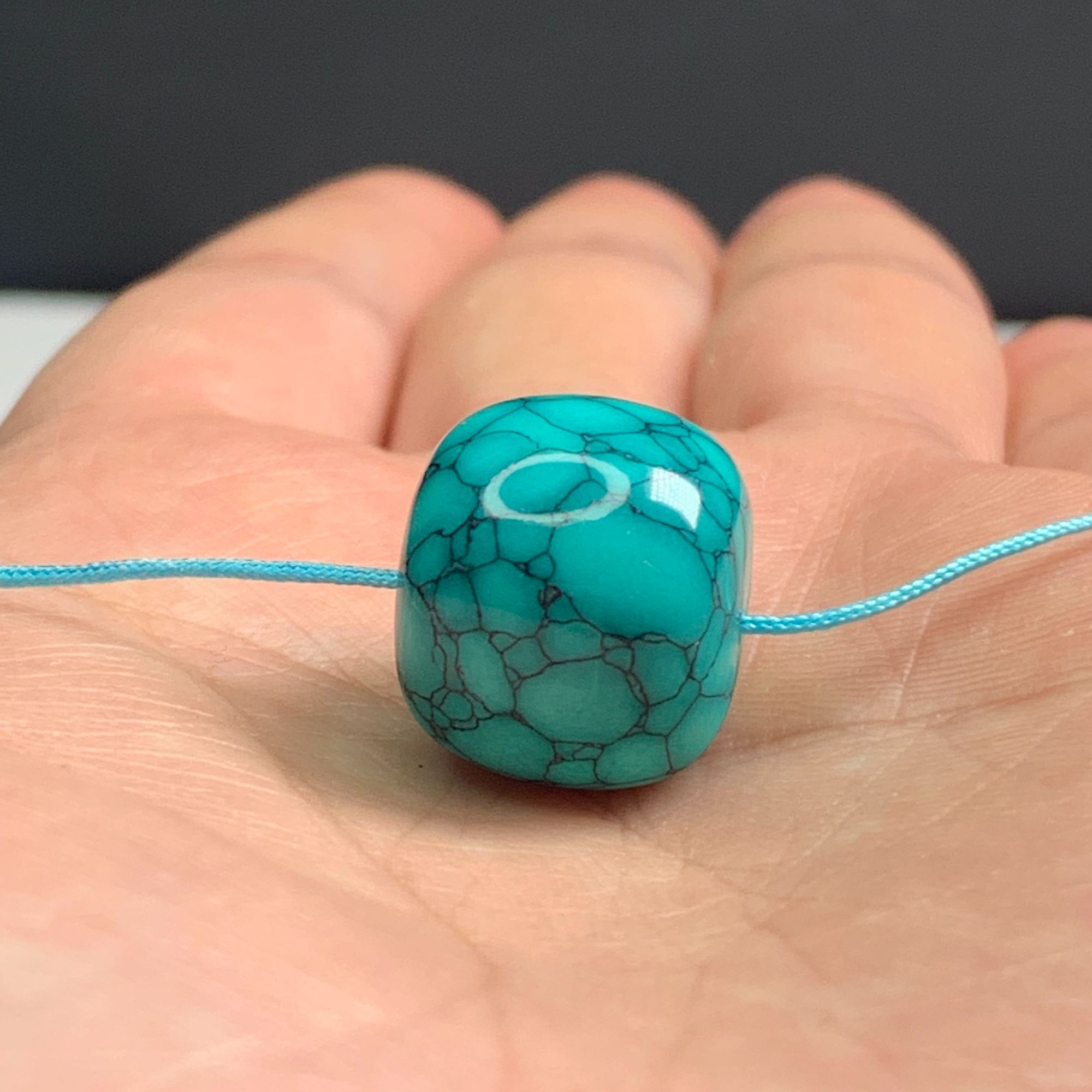 时尚手工湖北原矿石打磨diy绿网纹配珠串珠