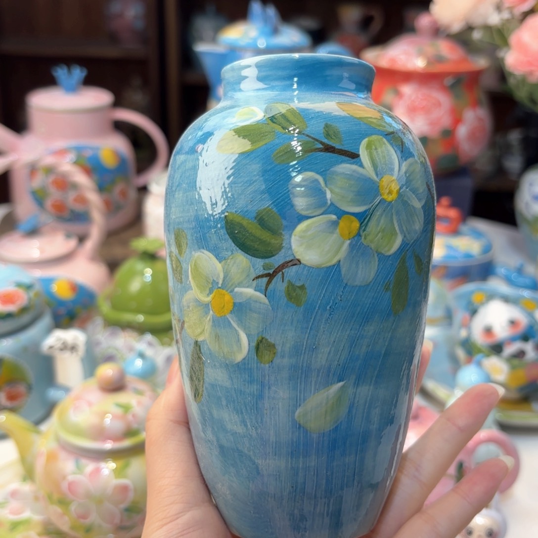 景德镇手绘高温釉下彩陶瓷茶具