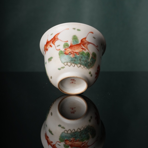 64景德镇纯手绘青花粉彩复古主人杯