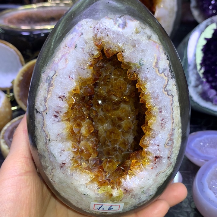 水晶宠粉黄晶蛋未镶嵌