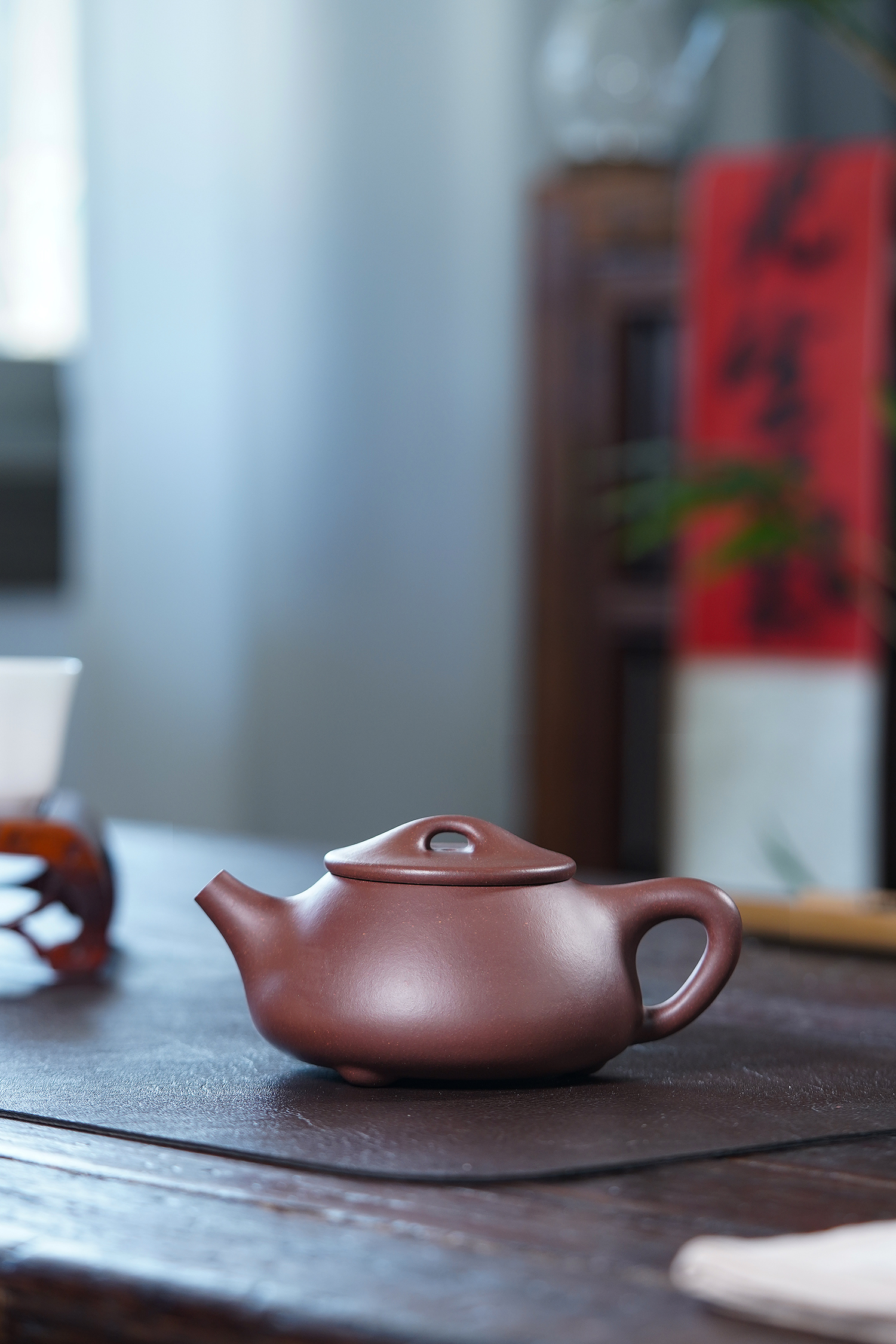 【禅砂居】景舟石瓢壶_290cc_手工泥紫泥_全手工_宜兴原矿紫砂茶壶