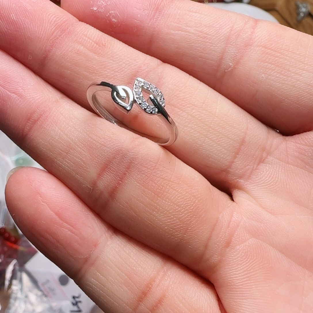 锆石戒指银S925镀金镶嵌