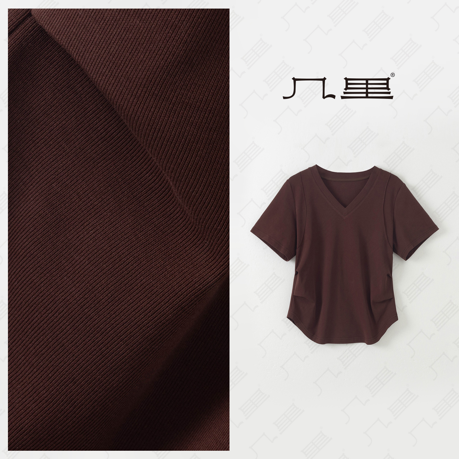 几里与麻 设计感百搭通勤短袖T恤 衣长54 胸围88 2040269