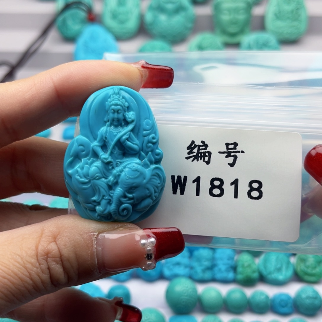 绿松石雕刻未镶嵌笑*汐