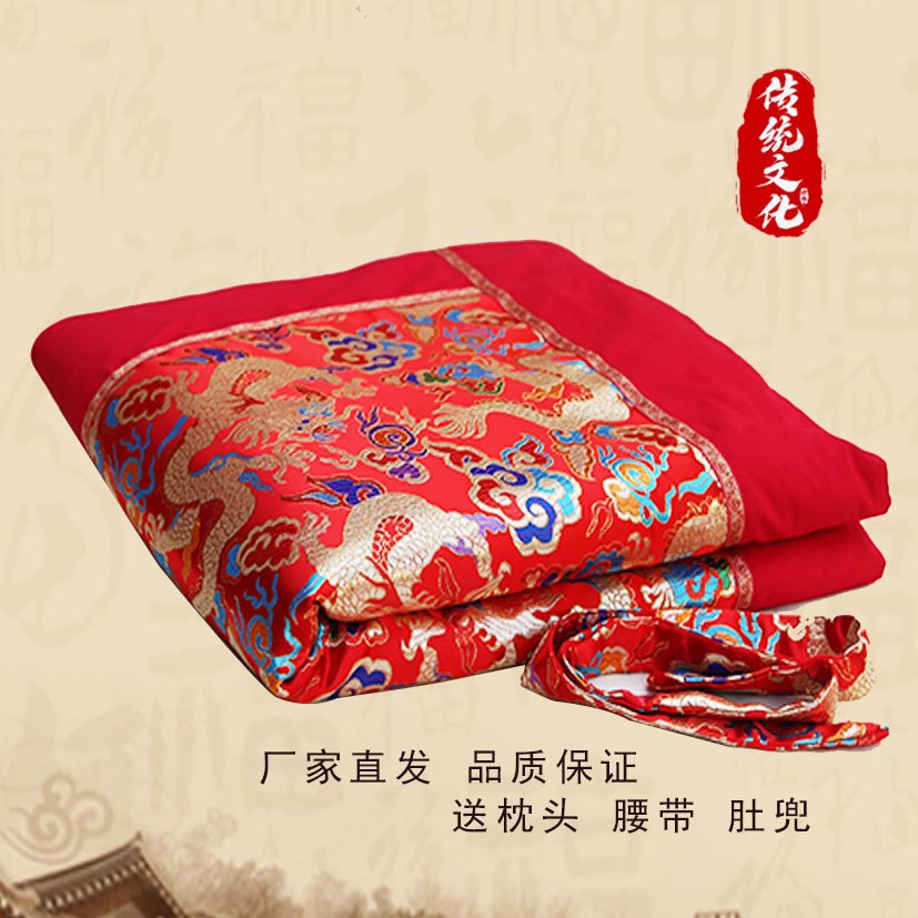[厂家直发]蛇年刺绣虎头纯手工龙凤婴儿抱被新生满月百天周岁高档