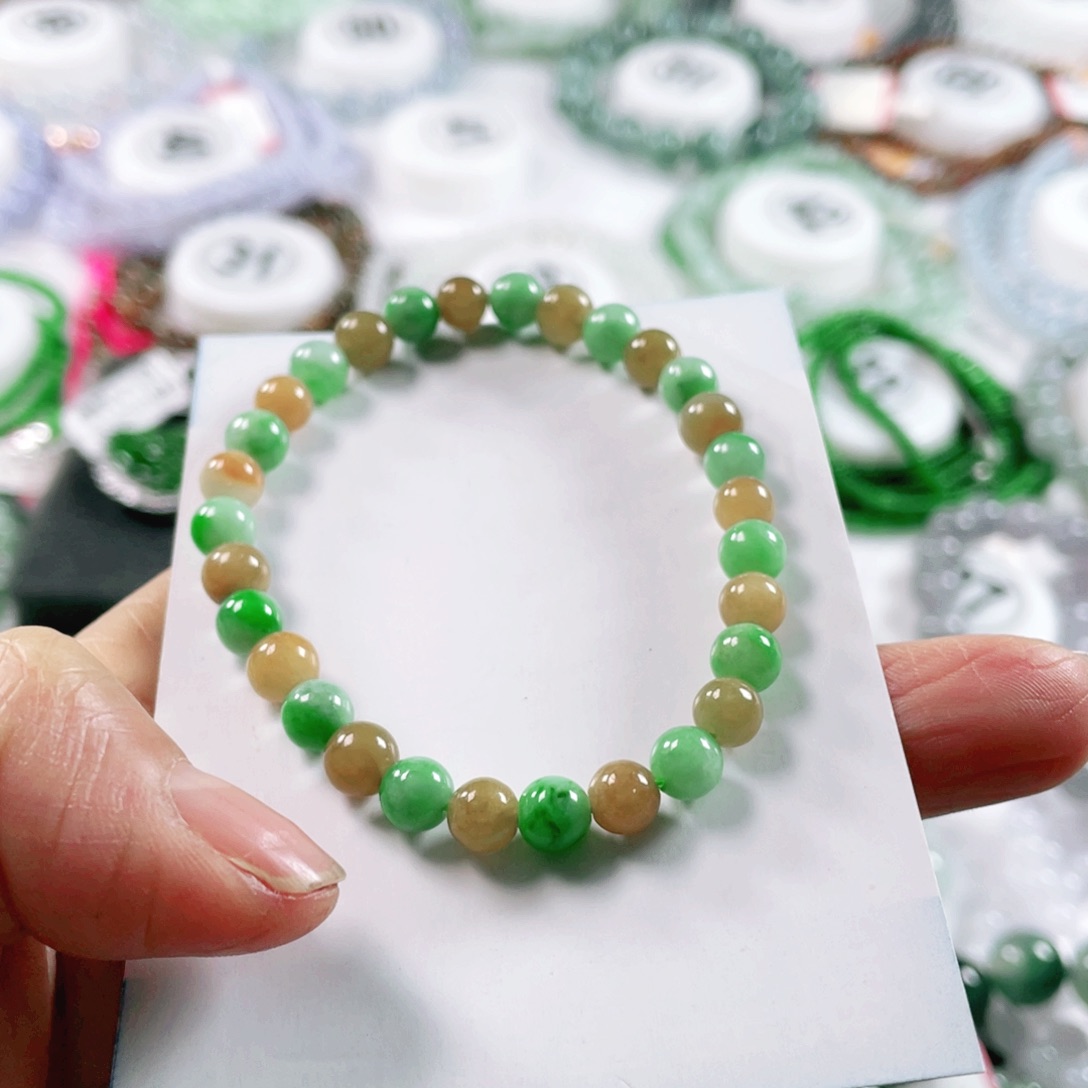 翡翠手链未镶嵌天然翡翠手链6mm