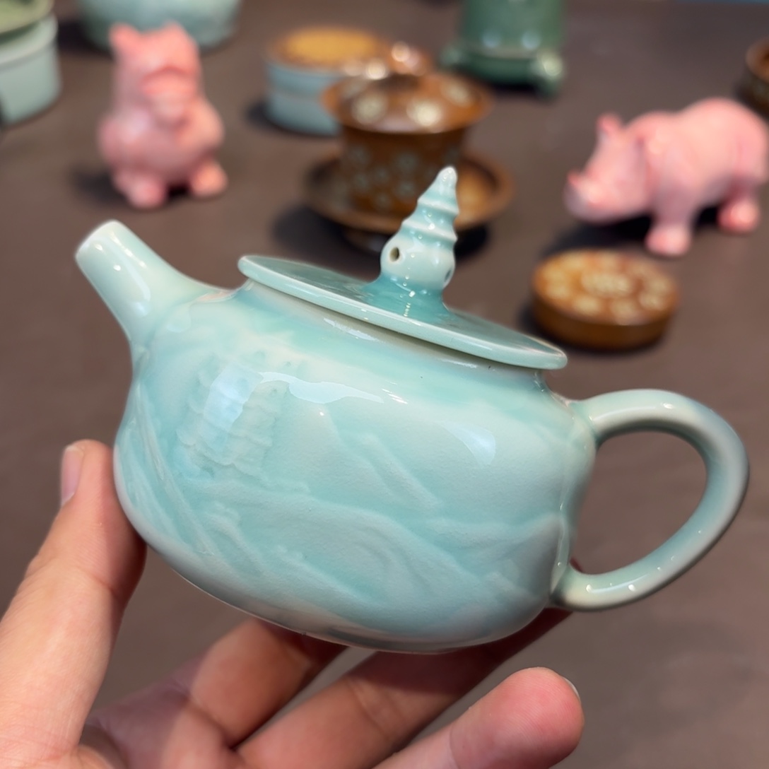 杯龙泉青瓷茶具微瑕