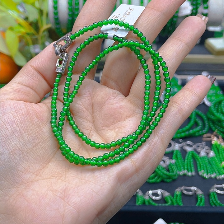 翡翠颈饰未镶嵌龙**下圆珠项链3