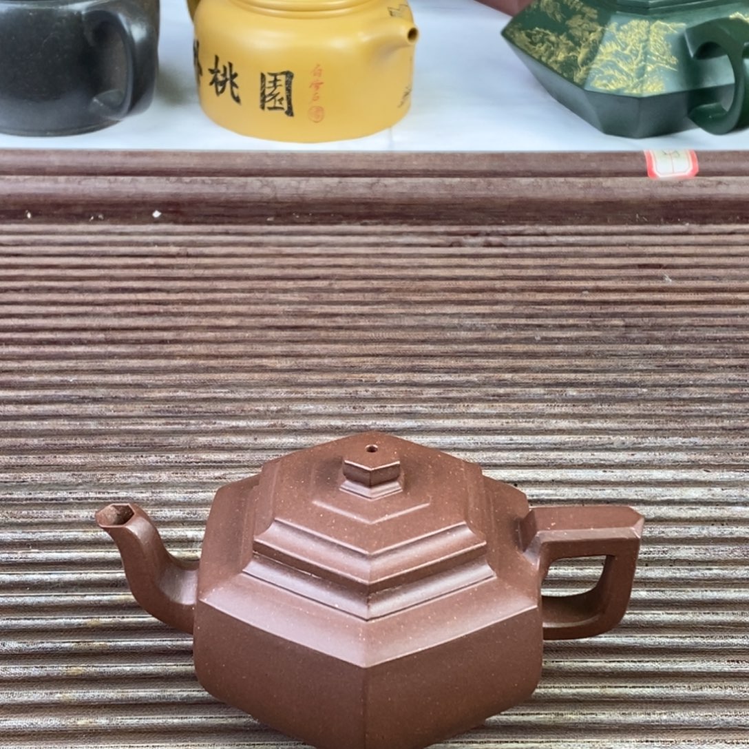 紫砂茶壶白5 六方雪华