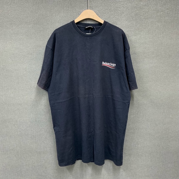 95新 Balenciaga/巴黎世家 可乐海浪印花logo短袖T恤/l码