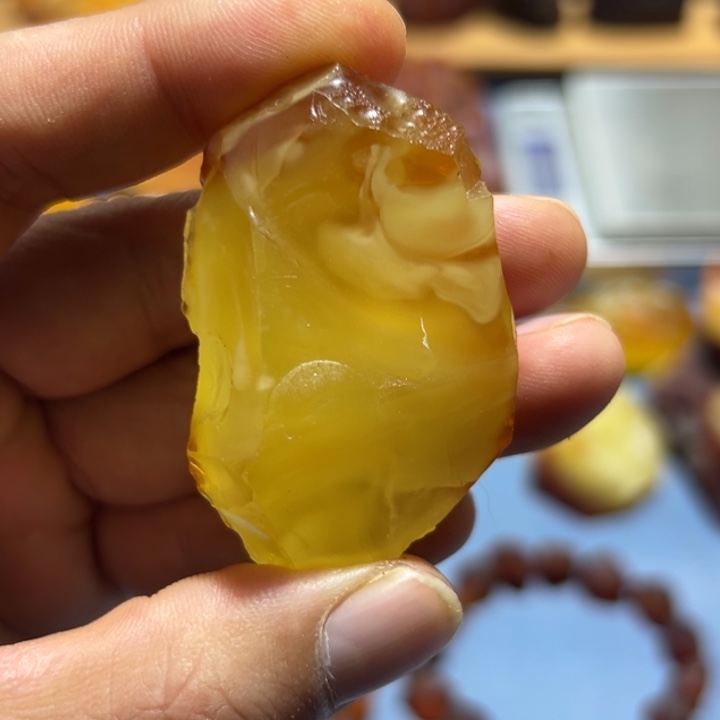 定制琥珀未镶嵌波罗的海琥珀蜜蜡蛋面吊坠