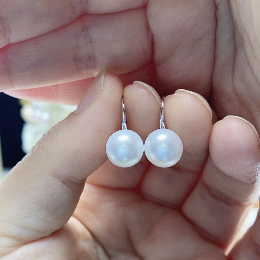 淡水珍珠耳饰银S925镶嵌