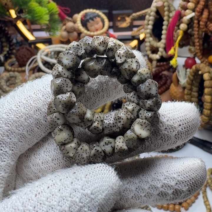 手串星月菩提3号车尺寸9石玉玛尼墩手持