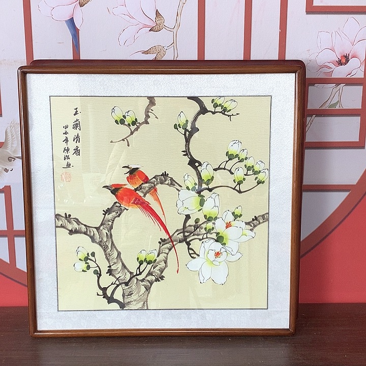国画带框62✖️62手绘包邮