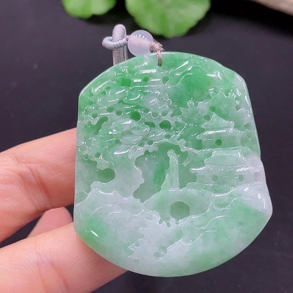 G28-天然A货翡翠-山水牌