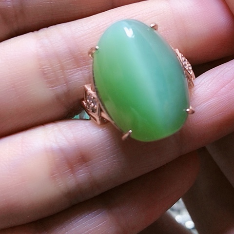 和田玉戒指银S925镶嵌