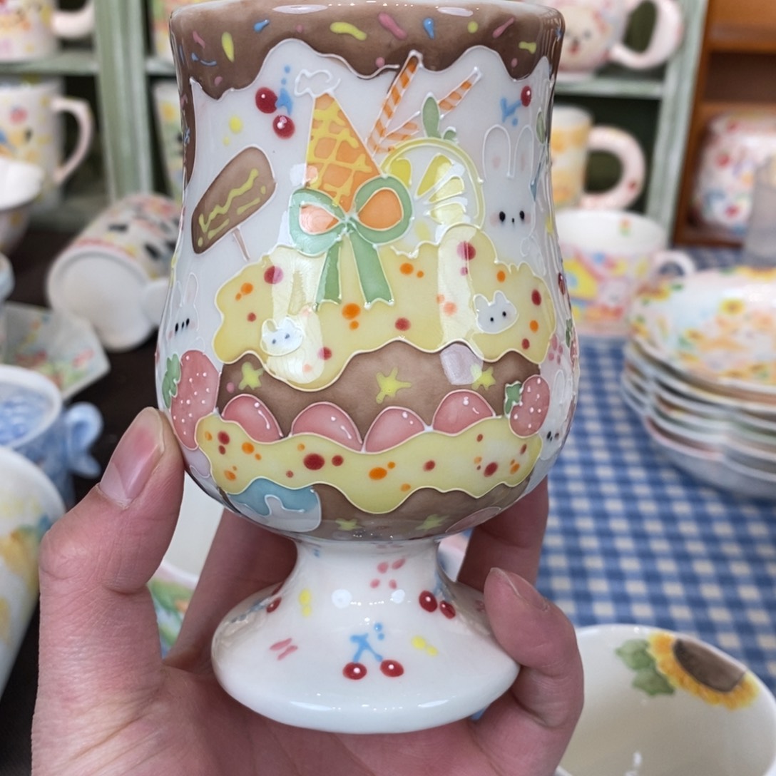 瓷片唯*高脚杯蛋糕兔子福利