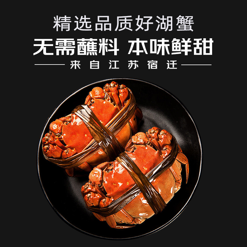 【活蟹现称现发】大闸蟹母蟹8只装3.0-3.3两 洪泽湖螃蟹湖蟹礼盒