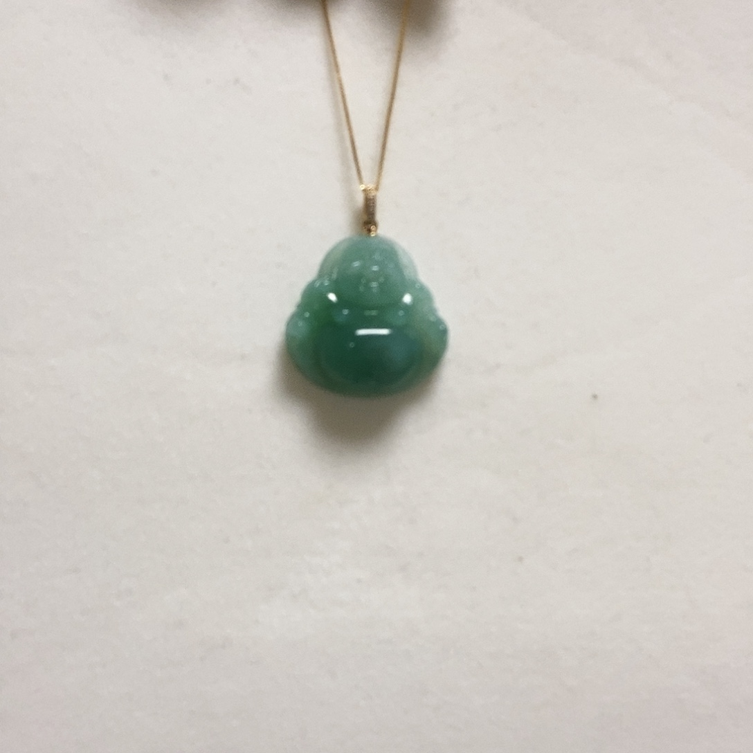 翡翠颈饰18K金镶嵌佛