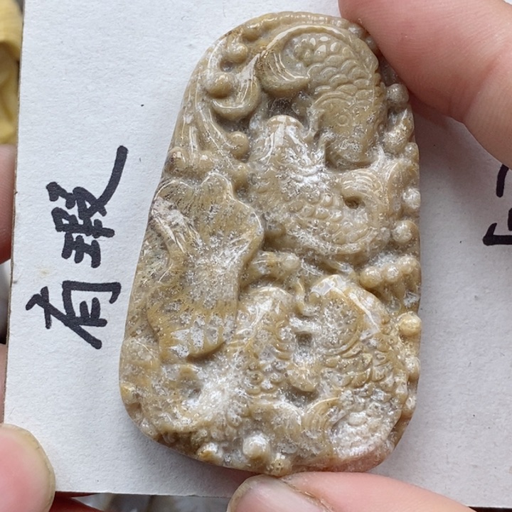 颈饰未镶嵌硅化珊瑚（珊瑚玉）