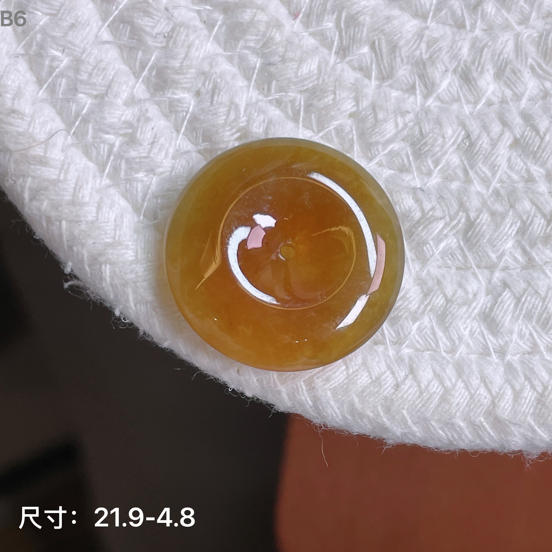 冰种满红翡缅甸翡翠平安扣吊坠项链挂件