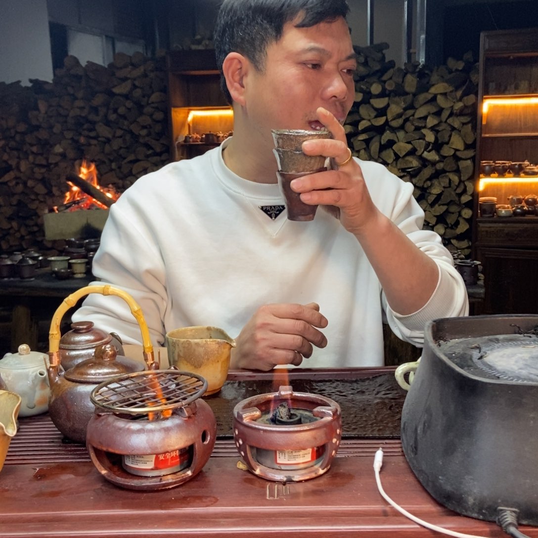 紫砂柴烧手捏杯杯