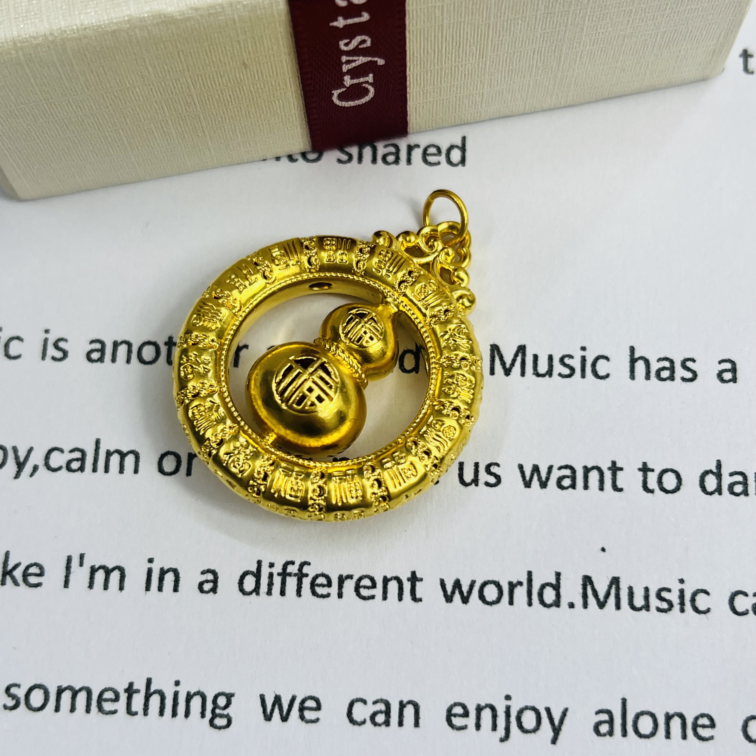 足金999金福带环葫芦黄金首饰配件DP2834-02970