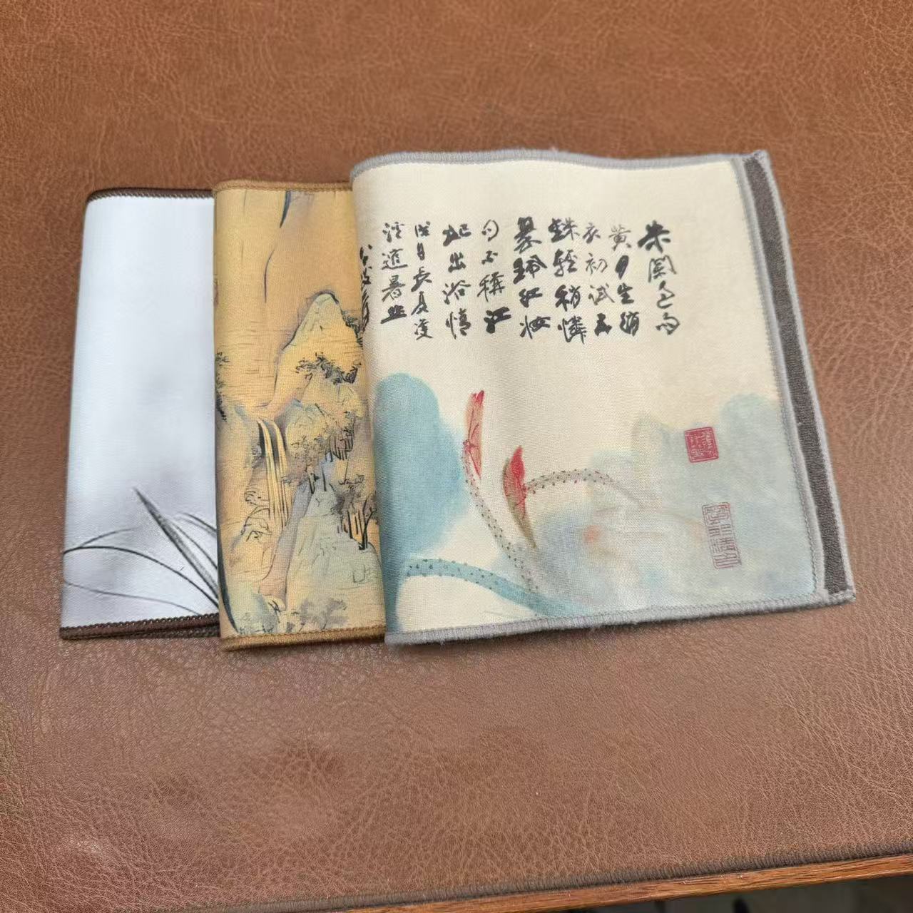 茶巾【高山流水】+ 【鱼戏荷颜】+茶巾【荷韵】三条装 4975-0001