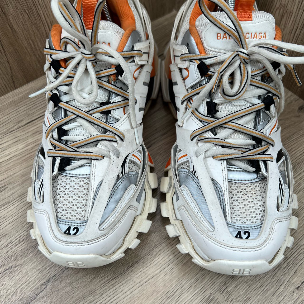 95新 Balenciaga/巴黎世家 Track 白橙老爹鞋 42码/无配件