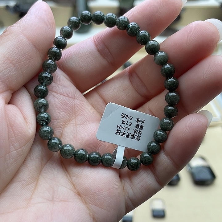 ****哦水晶手串未镶嵌绿幽灵手串定制