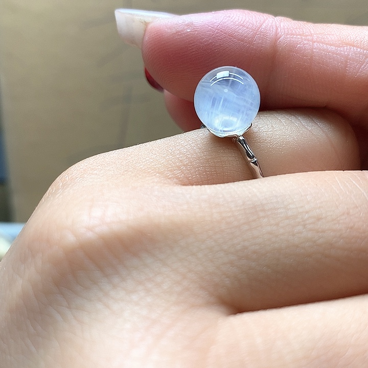 水晶水晶戒指银S925镶嵌