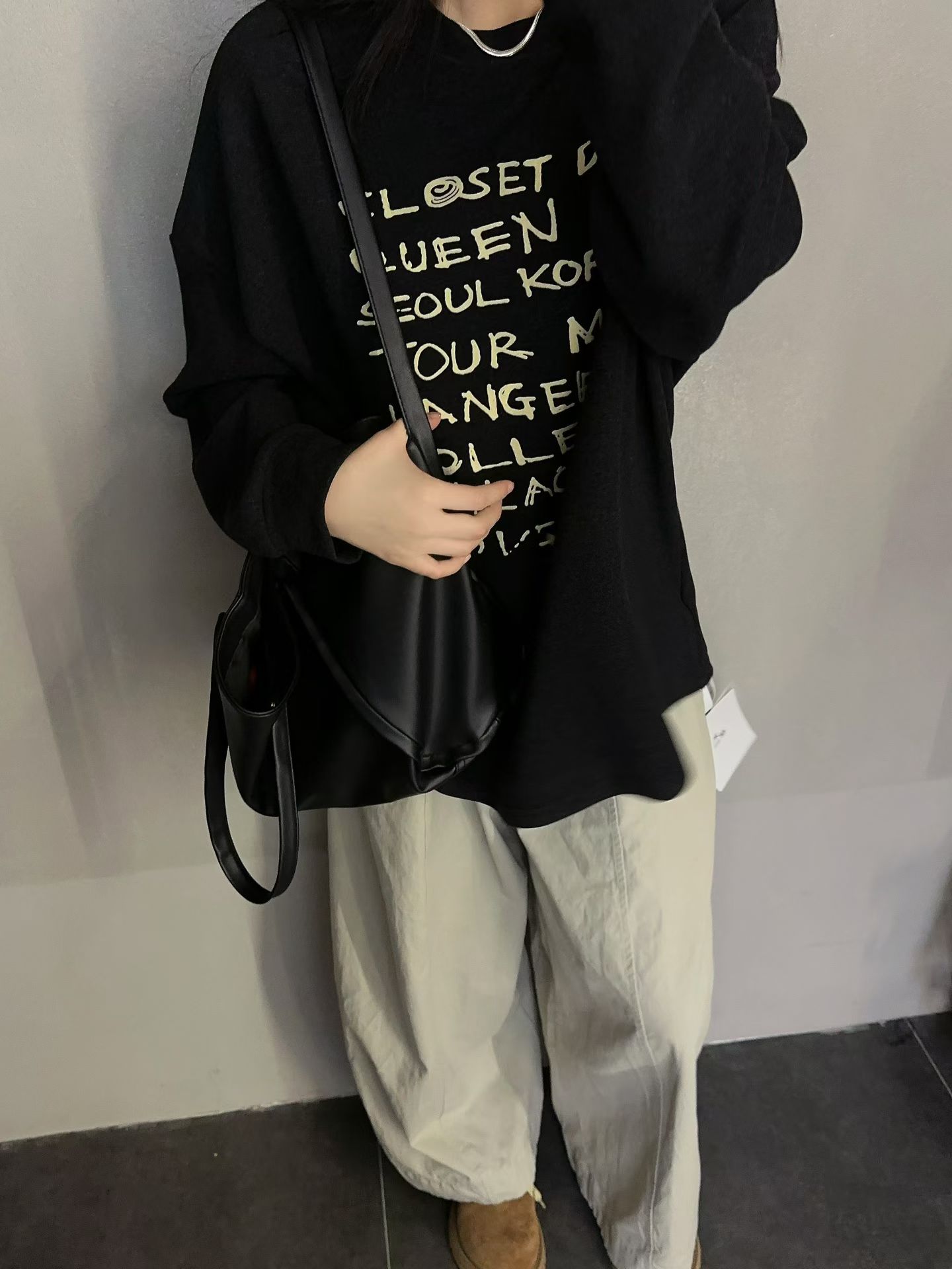 TS|双面德绒圆领印花大版T恤