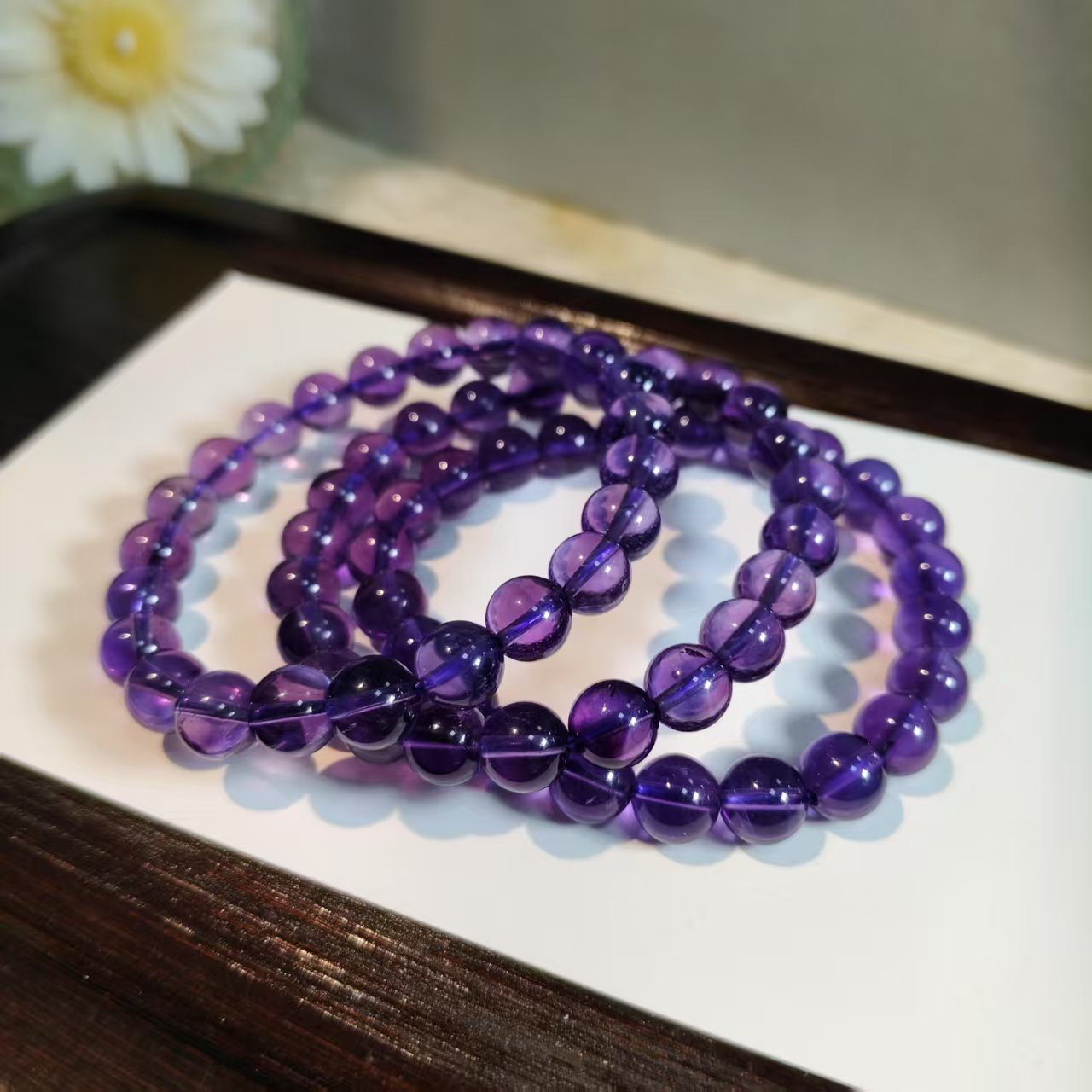 【书记甄选】天然紫水晶单圈 手链多样性发一件 约8mm 6320CK